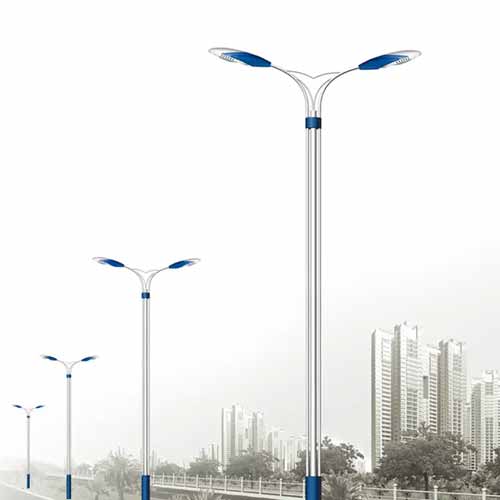 Manufacturer Q235 Hot Dip Galvanized Single Or Double Arm Taper Steel Street Light Poles